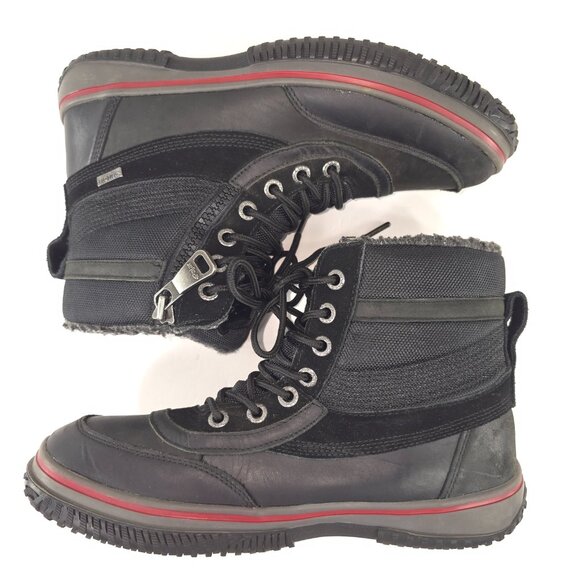 PAJAR CANADA SNOWSLIDE MEN\'S SZ 10 BLACK LEATHER WATERPROOF BOOTS LACE UP ZIPPER main image 8